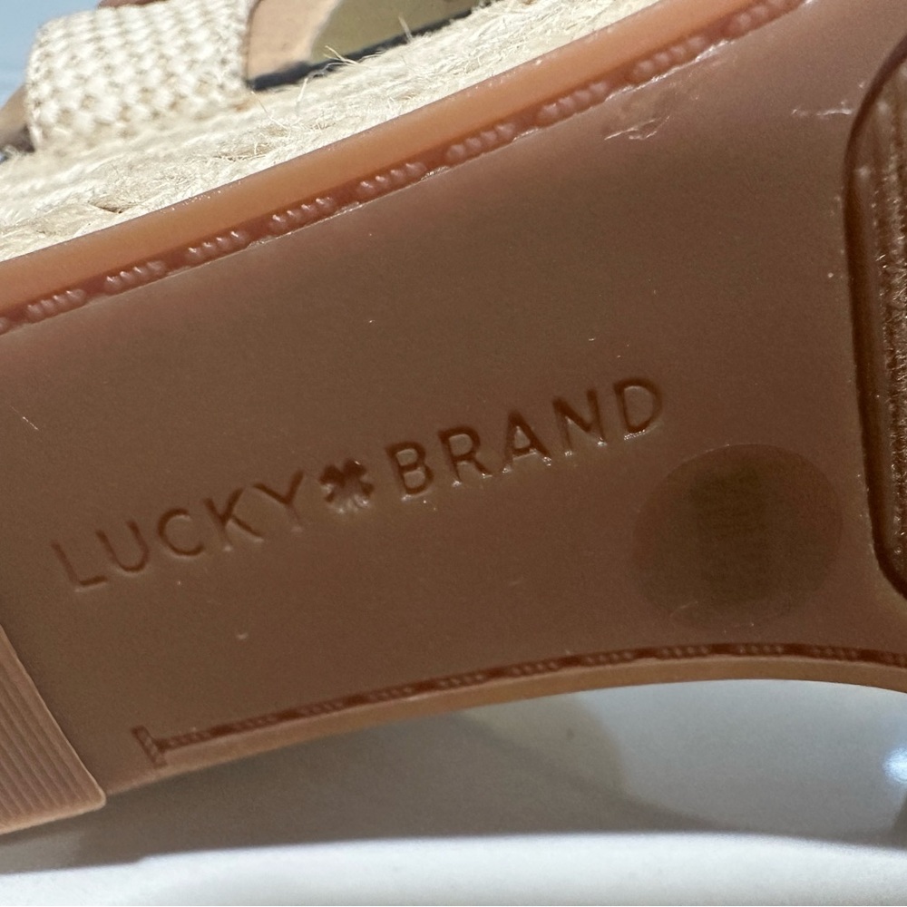 Brand New Lucky Brand Ladies Maey Lee Espadrille Wedge Sandal, Size 8, Brown - Picture 6 of 13
